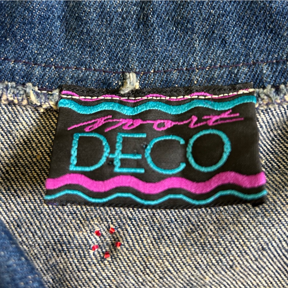 VTG‎ 80s/90s DECO Sport Hand-Painted Chicago Denim Blazer Sz 6/M Made in USA - Picture 6 of 17